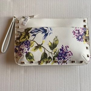 WHBM White Floral Clutch